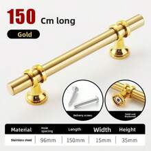 15pcs Drawer Cupboard Knob Furniture Wardrobe Handle Solid T Bar Kitchen Cabinet Hardware Black Gold Stainless Steel Furniture Drawer Knobs - Multicolor - View 11