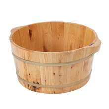 YUNRUX Wooden Foot Soak Basin, Foot Bath Bucket, Round Foot Bath Tub - 棕色 - 查看 8