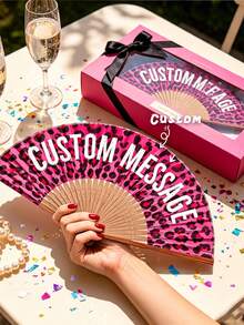 Customized New Leopard Print Folding Fan, Portable Handheld Fan, Suitable For Dance, Photography, Travel And Daily Use, Summer, Holiday - Multicolor - View 1