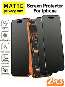 2pcs Matte Ceramic Privacy Screen Protector, Compatible With IPhone 16e/14 Pro Max/14/15 Plus/17 Pro Max/17 Pro/17 Air. Privacy Screen Protector, Soft Material, Anti-Fingerprint, Anti-Glare, Scratch-Resistant, Wear-Resistant, Smooth Touch. Essential For Daily Privacy Protection. Compatible With Phone Cases. - Black - View 42