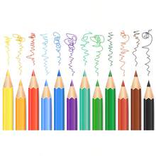 1pc 2D Colorful Colored Pencil Line Wall Sticker, Minimalist Hand-Drawn Natural Element Classroom Culture Wall Self-Adhesive Decorative Sticker - MK49057 - View 5