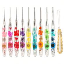 1pc Dried Flower Resin Transparent Crochet Hook, Exquisite Bubble Packaging, New Silver Needle Head, Comfortable Ergonomic Handmade Grip Design, Suitable For DIY Knitting Scarves, Sweaters And Other Handmade Projects - Crochet Needles - View 7