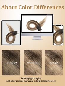 JIAMEISI Tape In Hair Extensions Human Hair, Ombre Dark Brown To Chestnut Brown With Beige Blonde Real Human Hair Tape In Extensions 20Pcs Tape Ins Human Hair Extensions For Women Seamless Tape In Hair Extensions Remy Human Hair - S2/6 - View 8
