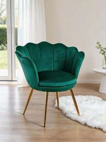 WAHSON OFFICE CHAIRS 1PC Wahson Velvet Armchair Armchair With Gold Legs, Comfortable Bedroom Armchair Relax Chair For Living Room/Bedroom - 寶石綠 - 查看 6