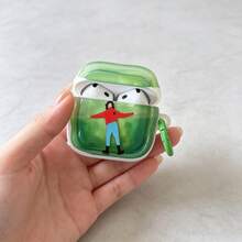 1pc Green Lawn Oil Painting Pro 3 Earphone Case Protective Cover For AirPods 4/3/2 - Multicolor - View 5