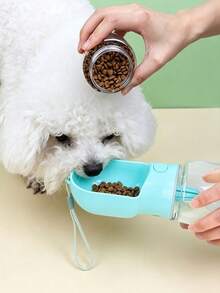1pc Dog Walking Water Bottle, Press-Type Portable Pet Water Dispenser, Leak-Proof Outdoor Water Cup With Lanyard, One-Hand Operation Travel Feeder, Suitable For Small Dogs, Medium Dogs And Cats - 500ml - View 4