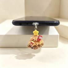 1pc Colorful Christmas Tree Pendant Phone Dust Plug - Multicolor - View 10