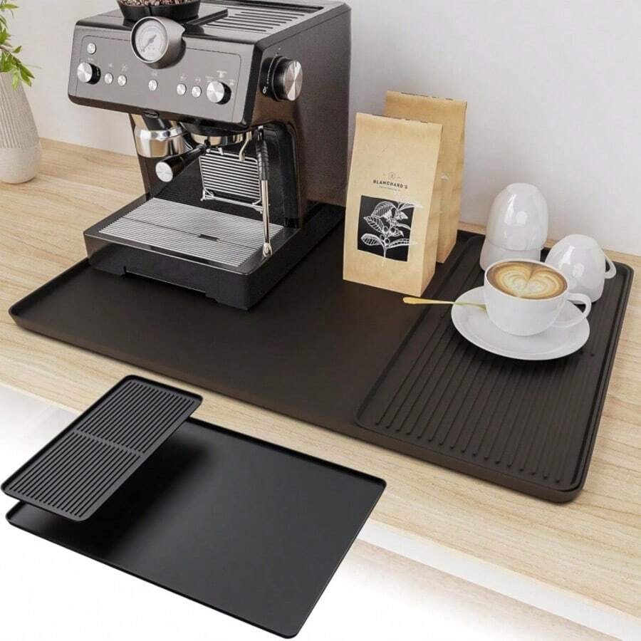 2/1pc Silicone Coffee Machine Mat, Non-Slip Heat-Resistant, Suitable For Bar And Dining Table Drip Tray Drying Mat, Fit For Kitchen Countertop, Office Breakroom, Coffee Shop