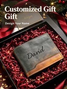 1pc Customized Men's Wallet,Multi-Functional Wallet That Can Be Customized With Your Name,Suitable For Business Occasions,Travel,Or Everyday Shopping. - Multicolor - View 6