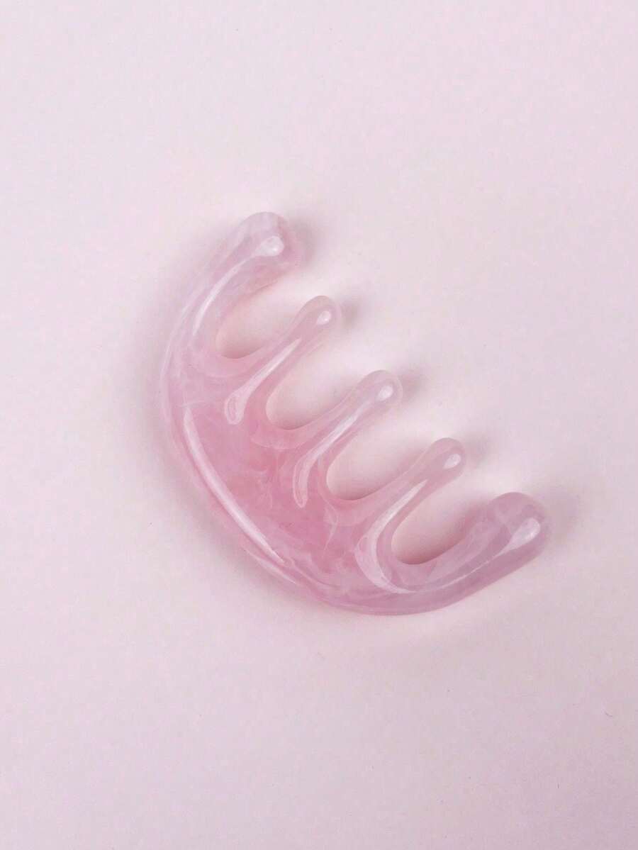 1pc Portable Resin Massage Comb Beauty Tool, 5-Tooth Design, Suitable For Head Massage, Neck Gua Sha, Beauty Skincare Product, SPA Self-Care Skincare Tool, Facial Care Beauty - Multicolor - View 1