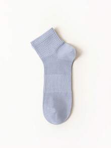 5 Pairs Men's Pure Cotton Mesh Breathable Crew Socks, Moisture‑Wicking Socks, Ribbed Cuff Comfort Casual Daily Mid‑Ankle Socks - Multicolor - View 8