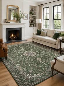 1 Pc Vintage Persian Area Rug,Boho Floral Medallion Carpet, Distressed Oriental Rug,Soft Polyester Rectangular Carpet For Living Room, Bedroom, Hallway, Kitchen, Office, Farmhouse Home Decor - Multicolor - View 15