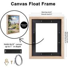 8x10 Natural Canvas Floating Frame For Paintings Distressed Finish | Floater Frame,  , 1\ Deep, No Glass, Ve..Rtical Or Horizonta - Natural - View 3