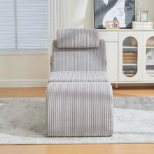 Modern Leisure Armchair With A Unique Design, Ergonomically Shaped, Made Of Highly Elastic Compression Foam. Removable Seat Cushion And Side Pocket For Comfortable Sitting In Everyday Life. Light Gray, 160 X 66 X 90 Cm - Light Grey - View 10
