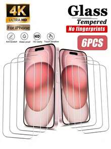 6片裝全螢幕鋼化玻璃螢幕保護貼,相容 iPhone Ultra/18 Pro/18 Pro Max/18/17E/17 Pro Max/17 Pro/17 Air/17/16e/16 Pro Max/16 Pro/16 Plus/16/15 Pro Max/15 Pro/15 Plus/15/14/13/12 及其他機型,高透光高清鋼化玻璃材質,細節清晰呈現 - 無色 - 查看 33