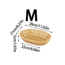 3 件/1 件手工编织藤条托盘，藤条水果篮零食拼盘储物托盘，零食盘，编织椭圆形浅盘，户外野餐盘，可重复使用的餐具，适用于早餐、饮料、咖啡、家居装饰和组织圣诞礼物 - 橢圓形 - 查看 10