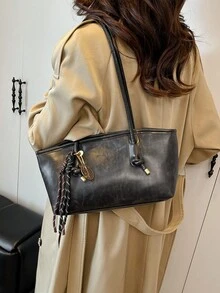 A New Brown Diamond Pattern Bowling Bag, Zipper Closure, Made Of Solid ...