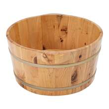 YUNRUX Wooden Foot Soak Basin, Foot Bath Bucket, Round Foot Bath Tub - 棕色 - 查看 9