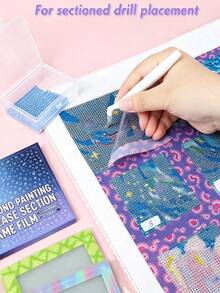 1/6pcs Diamond Painting Segmented Frame Film, Non-Stick Release Paper, Suitable For Diamond Painting Enthusiasts, Diamond Painting Segmented Accessory Tool, Gradient Rainbow Color - A - View 3