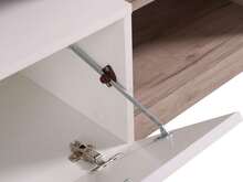 Dmora Moggio - Parete Attrezzata, 171x42x171h cm Marrone Rovere Grigio, 7 Ripiani - Castano - Visualizzare 6