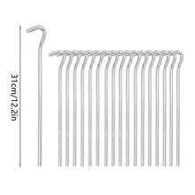 10Pcs High Strength Carbon Steel Hook Shaped Extended Tent Pegs Outdoor Camping Stakes For Garden Grass Various Terrains - Silver - View 11