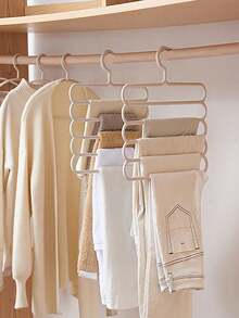 1/5/10pcs Multi-Functional Scarf Rack, Plastic 5-Tier Pants Organizer, Non-Slip Scarf Storage Rack - Multicolor - View 2