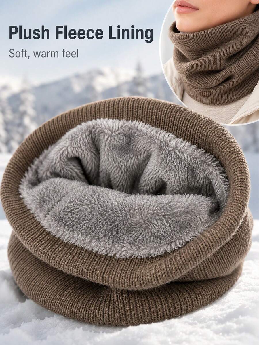 2026 Unisex Thermal Fleece Neck Warmer & Gaiter Scarf - Stretchable Neck Cover, Soft Warm Winter Face Mask Suitable For Outdoor Activities, Hiking, Cycling, Travel, Machine Washable Cozy