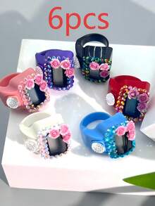 Rhinestone Rose Decor Electronic Finger Ring Counter, Resettable Digital Display Portable Finger Tally Ring - Multicolor - View 20