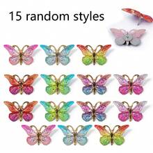 15/20pcs Butterfly Bookmarks, Decorative Cute Push Pins For Bulletin Board, Thumb Tacks, Cork Board Desk Wall Accessories,Random Style - A - View 7