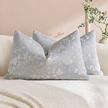 1PC/2PCS Vintage Butterfly Pillow Case, Natural Chenille Floral Pattern Rectangular Pillow Case, Soft & Luxurious, Neutral Tone Accents, Suitable For Living Room And Bedroom - Baby Blue - View 7
