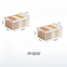 1pc Transparent Stackable Storage Box With Lid, Large Capacity With Handle, Space-Saving, Convenient For Organization, Multi-Functional Storage Box, Transparent Storage Organizer, Thickened Storage Box, Suitable For Home, Dorm, Bedroom, Closet And Other Places. Valentine's Day Sunny Travel Cool - Clear - View 10