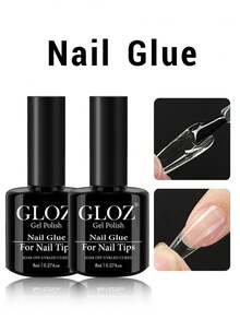 GLOZ 1件/2件/3件 超強力美甲膠，適用於壓克力指甲、指甲尖端、貼片假指甲，沙龍級刷塗式美甲膠，易於使用，持久耐用 - 無色 - 查看 4