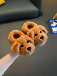 Children's Home Slippers Boys Girls Cute Comfortable Autumn/Winter New Style - Brown - View 5