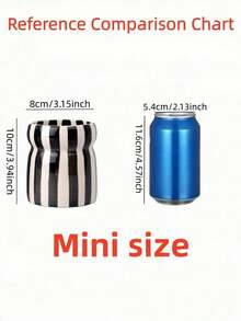 1pc Striped Ceramic Storage Jar, Utensil Holder, Cutlery Caddy With Multi-Color Striped Pattern, Suitable For Kitchen Storage, Tableware Organization, Home Decor, Back To School Supplies, Holiday Gifts - View 13