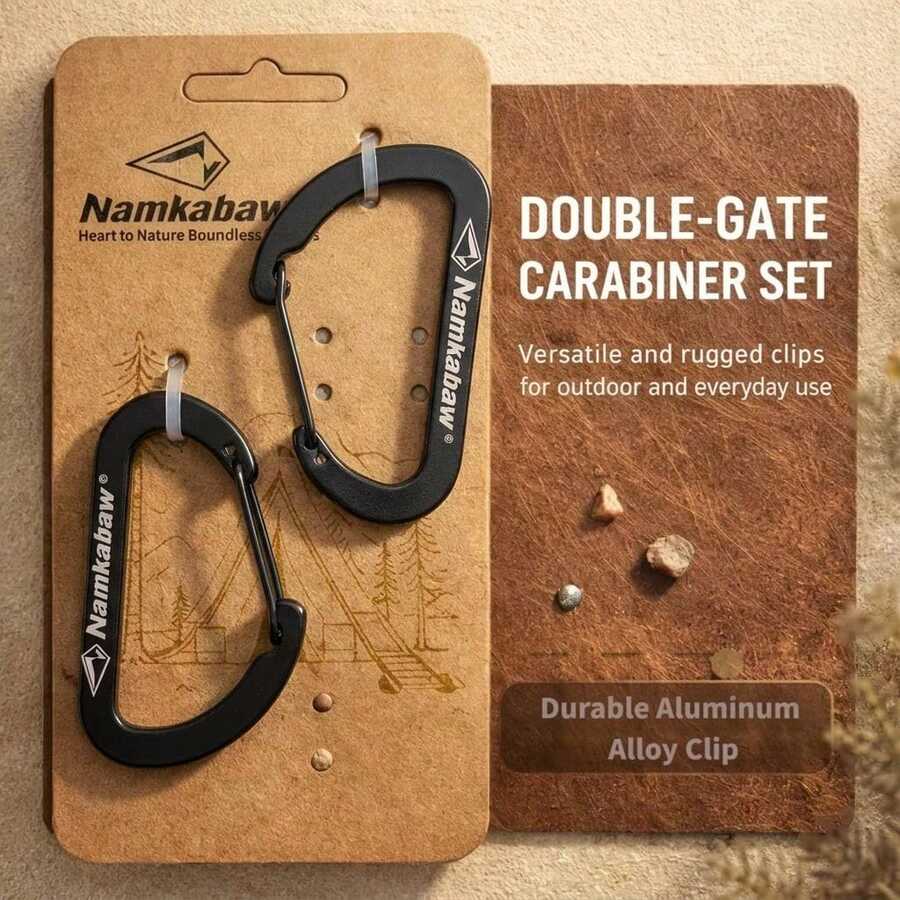 2/3pcs Outdoor D-Ring Clips, Lightweight Aluminum Alloy Keychains, Home Key Storage Clips, Suitable For Key Organization And Outdoor Accessory Management - Multicolor - View 1