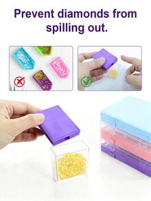 Bandeja de almacenamiento de herramientas de pintura de diamantes 5 en 1 DIY, accesorios y herramientas de pintura de diamantes, contenedor de almacenamiento apilable para pintura de diamantes, en caja - A - Ver 8