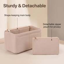 1pc Small/Medium/Large/Extra Large Multi-Function Inner Bag, Makeup Bag, Toiletry Bag, Organizer Bag, Foldable And Detachable Inner Pouch - Burgundy - View 9
