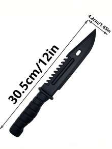 1pc Black Realistic Plastic Small Sword Weapon Costume Prop, Role Play Robber Costume Accessory, Versatile Mix And Match, Suitable For Halloween, Holiday Party, Performance, Daily Photo Prop - Black - View 2