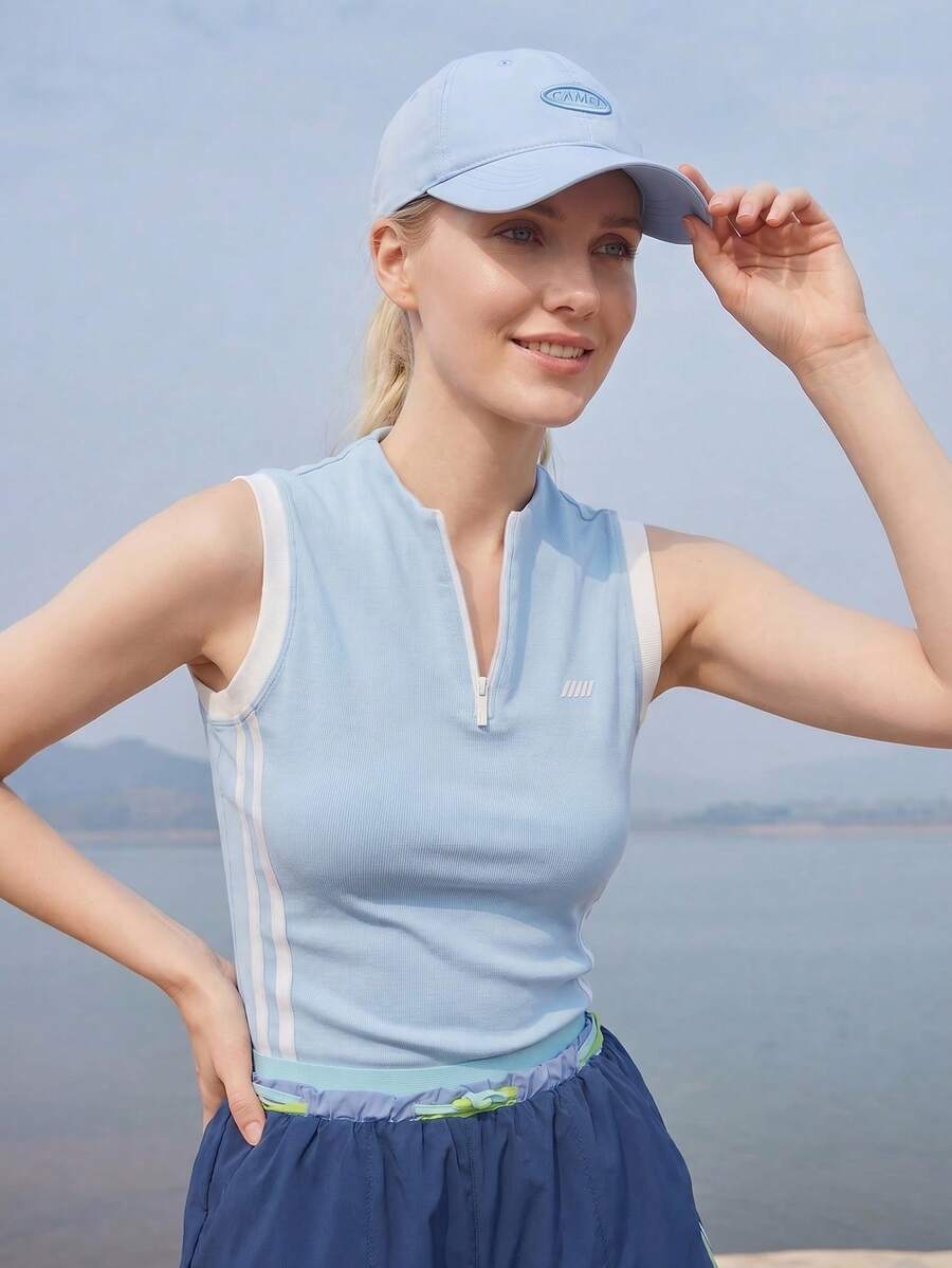 CAMEL CROWN Outdoor Baseball Cap, Lightweight Comfortable Casual Wide Brim Sun Hat, Korean Style Sports Cap - Icy Blue - View 1