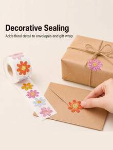 1pc Laser Colorful Flower Series Self-Adhesive Sticker, Shiny Flower Pattern Sticker. Christmas Gift Decoration Label. Inspirational Stationery Sticker. Perfect For Gift Wrapping And Sealing, As Well As Creative Office Stationery Decoration. - Multi-color - View 10