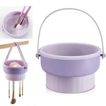 Makeup Brush Cleaning Palette, Portable Makeup Brush Cleaning Mat, Beauty Brush Cleaning And Drying Tool, Suitable For Makeup Brushes, Puffs And Sponges, Quick Makeup Tool Dry Cleaning Box, Giveaways - Drying Basket - View 1