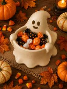 Mangkuk Permen Hantu Halloween, Piring Permen Hantu Lucu dan Kotak Penyimpanan Camilan, Mangkuk Sajian Camilan Menyeramkan untuk Pesta Halloween, Dekorasi Meja, Dekorasi Musim Gugur untuk Rumah dan Dapur, Penyimpanan Permen dan Kue - Kotak penyimpanan permen - View 9