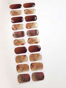 Semi Cured Gel Nail Strips, 20Pcs Long Lasting Salon Quality Wraps, Easy Apply & Remove Gel Nail Stickers With UV Light - Multicolor - View 6