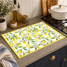 1 buah Keset Penyerap Air Motif Bunga Lemon dari Tanah Diatom, Keset Pengering Penyerap Air untuk Meja Dapur, Keset Mesin Kopi, Keset Teko Kopi Tuang, Keset Pengering Piring, Keset Dapur Anti Selip Tahan Panas, Keset Meja Makan, Keset Sarapan, Keset Mesin Cuci, Keset Dekoratif untuk Rumah, Dapur, Meja Makan, Kedai Kopi, Bar, Hadiah Pesta Liburan atau Pesta Pindah Rumah - MultiWarna - View 4