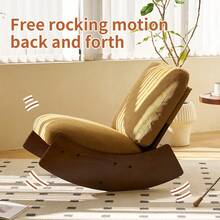Comfortable Glider Rocking Chair, High-Quality Upholstery Glider Chair, Solid Wood Frame, Perfect For Multiple Settings Accent Reading Chair For Bedroom,Living Room,Nursery - A - 查看 8