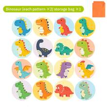 1 Set 32pcs Wooden Cartoon Animal & Plant Memory Matching Game, Animal Fruit Vegetable Dinosaur Multi-Pattern Matching Round Tiles Tabletop Game, Children Observation & Concentration Training, Parent-Child Interaction Early Education Educational Desktop Toy - Multicolor - View 10