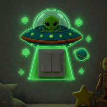 Glow In The Dark Astronaut Space Wall Stickers, Removable Waterproof Vinyl Light Switch Decals, Peel And Stick Decor For Boys Bedroom Playroom Classroom - Astronaut Glow-in-the-dark Stickers - View 4