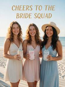 Custom Text Bachelorette Can Cooler, Personalized Coastal Last Toast Neoprene Can Sleeve, Beach Party Drink Holder For Bride Squad, Bridesmaid Gift For Bridal Shower, Pool Party And Girls Weekend - Multicolor - View 5