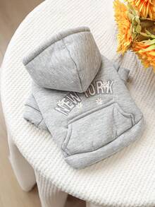 1PC Pet Clothes Dog Cat Apparel Clothing Bichon Teddy Small Dog Puppy Happy Little Dog Little Cat Casual Fashion Cute Pretty Comfortable Floral New York Thickened Sweatshirt - Multicolor - View 8