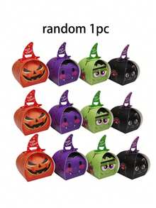 24pcs Halloween Baby Party Candy Gift Boxes, Foldable Paper Cookie Packaging Boxes, Baby Party Decorations, Baby Shower Gift Boxes, Trick Or Treat Candy Gift Storage Boxes, Party Favor Boxes, Baby Supplies - Multicolor - View 8